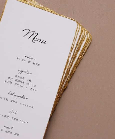 メニュー表｜moon light ‖ paper with deckle edge