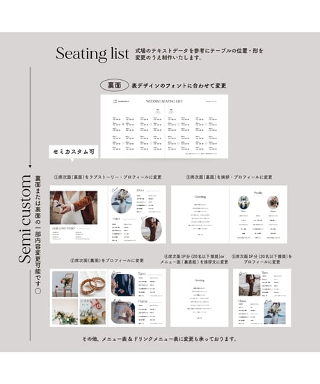 4P ܀ 席次表｜メニュー表 ‖ voyage｜Wedding seating chart