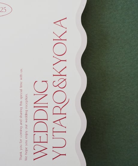 ウェーブメニュー表 ‖ Joie｜ wedding menus