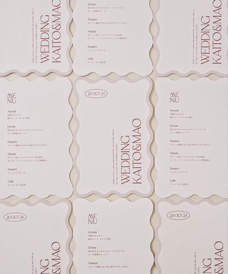 ウェーブメニュー表 ‖ Joie｜ wedding menus