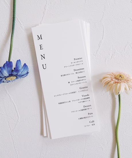 メニュー表｜ Natural   Wedding menus