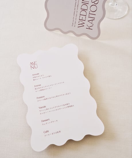 ウェーブメニュー表 ‖ Joie｜ wedding menus