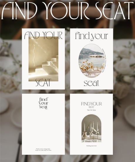 Find Your Seat ܀ 席次表カード｜エスコートカード ‖ Fika