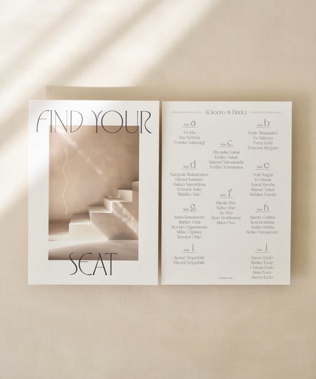 Find Your Seat ܀ 席次表カード｜エスコートカード ‖ Fika