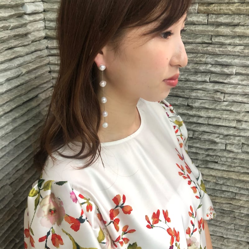 Nロングパールピアス | The Lilac