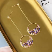 サークルフラワーピアス