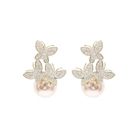 バタフライパールピアス