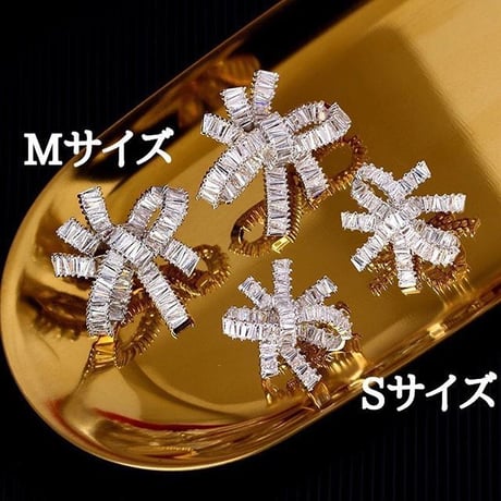 リボンピアス【M】