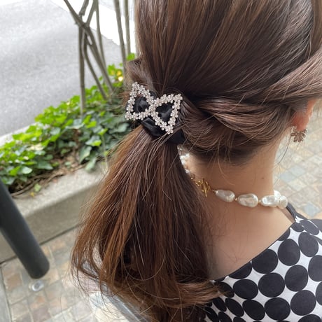 キラキラリボンヘアゴム