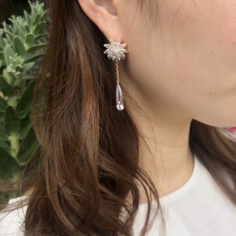 bring bring flower dropピアス
