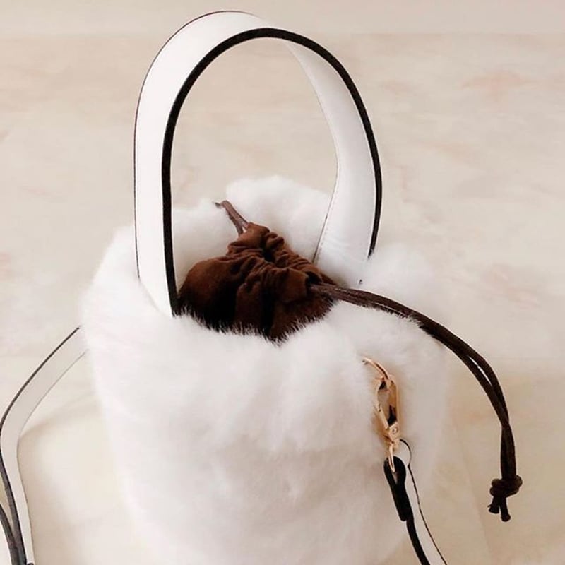 極美品】COACH ワンショルダー ファーバッグ ブラウン ラビットファー