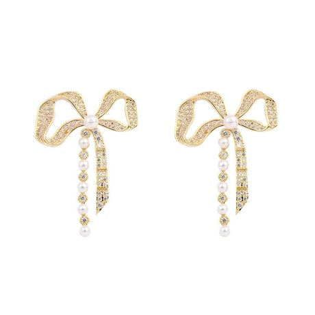 Pearl Ribbonピアス