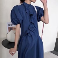 フリルアシンメトリーワンピース
