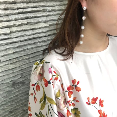 Nロングパールピアス
