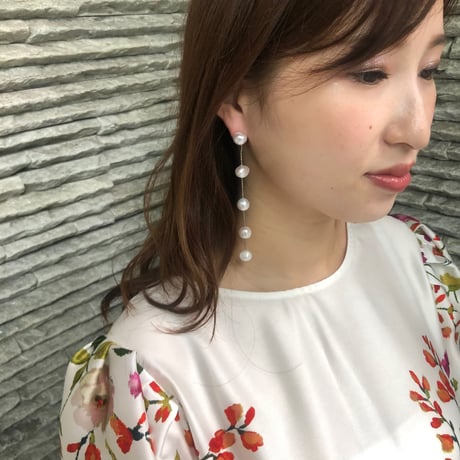 Nロングパールピアス