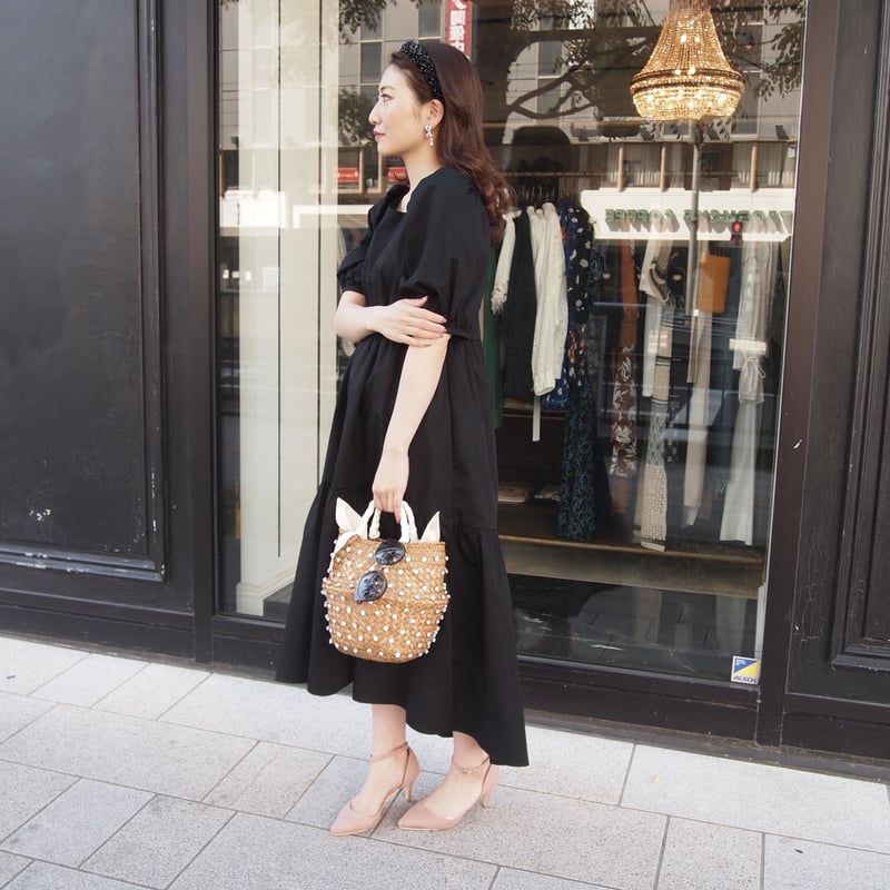 cocoさま専用☆キャンバスフリルリボンバッグ☆GODPIVA [新品タグ付き] cocoさま専用☆キャンバスフリルリボンバッグ☆GODPIVA [新品