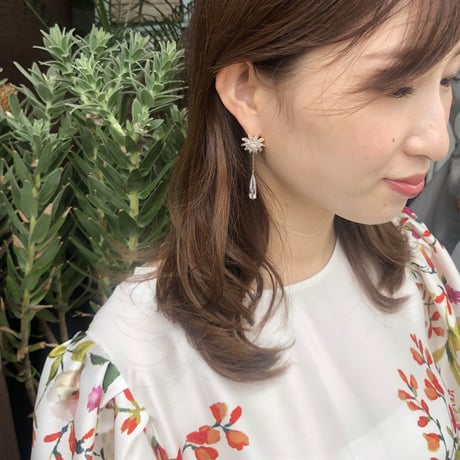 bring bring flower dropピアス
