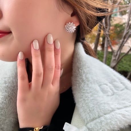 ブルーミングフラワーピアス