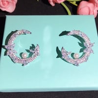 Crescent Moon Flowerピアス