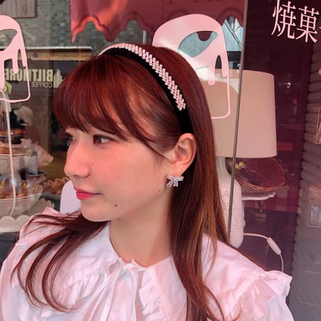 ベロアビジューカチューシャ