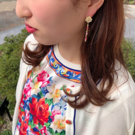 2wayローズフープピアス