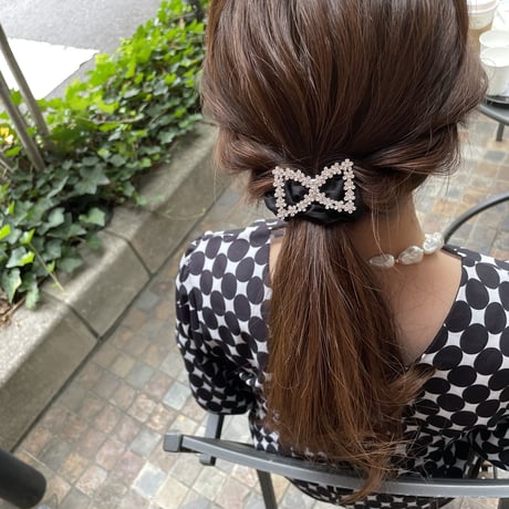 キラキラリボンヘアゴム