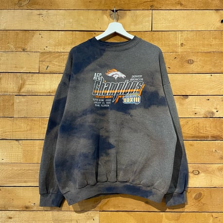 BLEACH】古着 スウェット ブリーチ加工 LOGO7 NFL SUPER BOWL