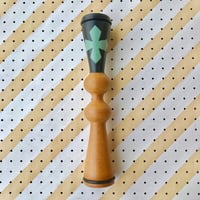 ニーディング　クロス ダイアモンド　ブラック/ミルキーブルー