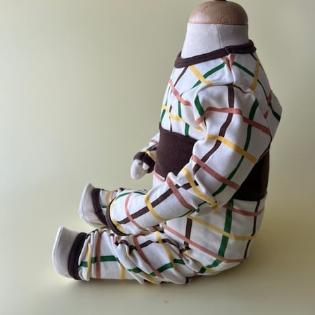 baby BROWN check  haramaki pants