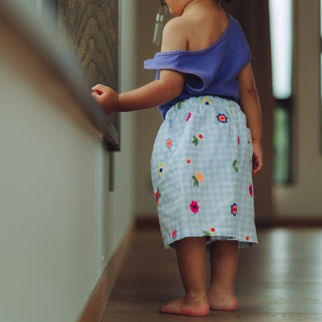 kids embroidery flower sho-pan