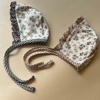 baby bonnet【flower×gingham】