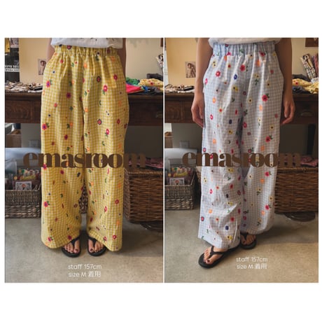 MOM embroideryflower pants