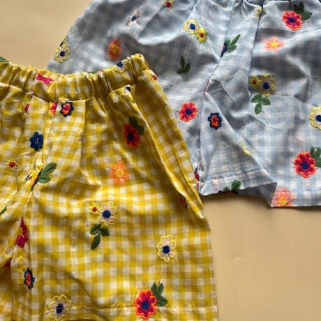 kids embroidery flower sho-pan