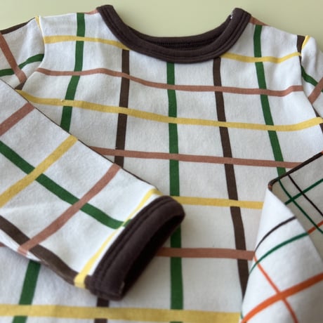 baby BROWN check rompers