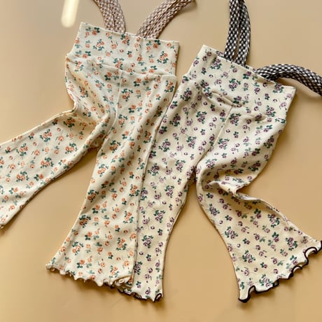 strap leggings【 Flower×gingham】