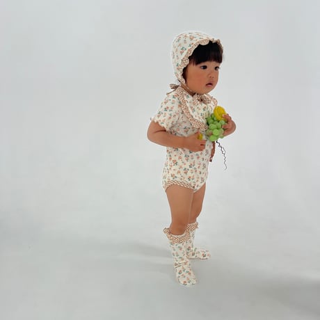 baby rompers【Flower×gingham】
