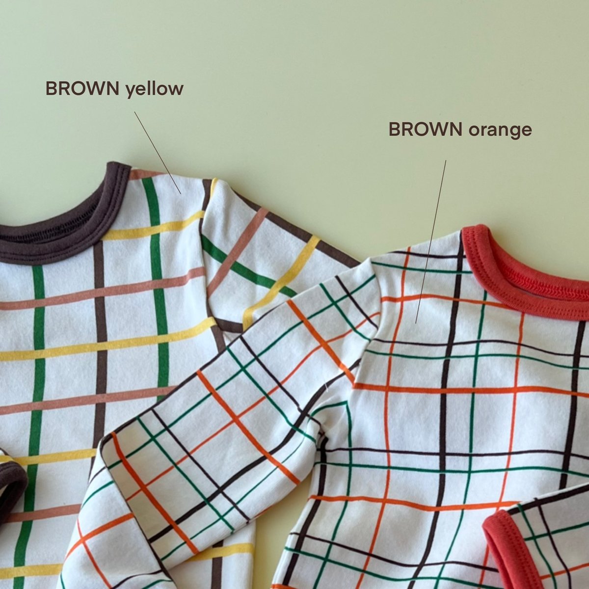 TEEN BOOP チェックルーズロンパース ブラウン