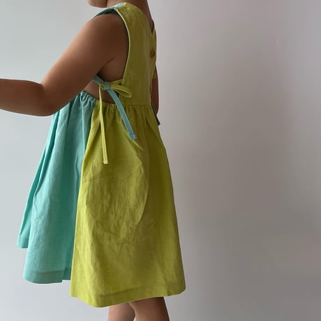 linencotton KIDS 3way bicolor DRESS