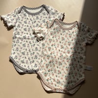 baby rompers【Flower×gingham】