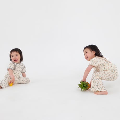 KidsTee【flower×gingham】