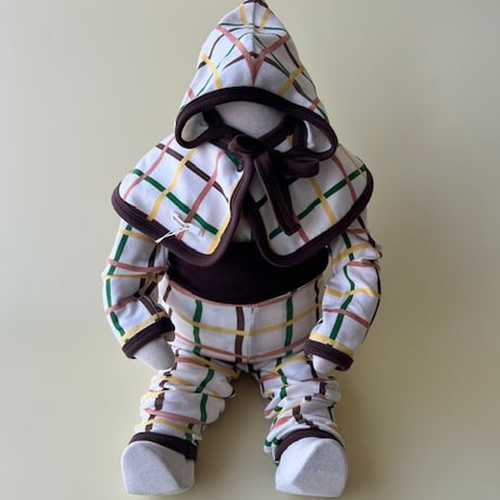 baby BROWN check  haramaki pants