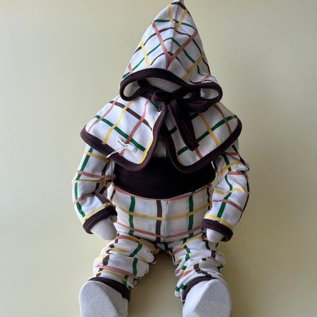 baby BROWN check rompers