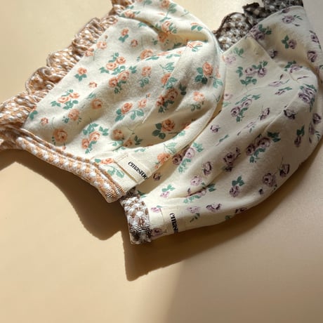 baby bonnet【flower×gingham】