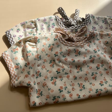 KidsTee【flower×gingham】