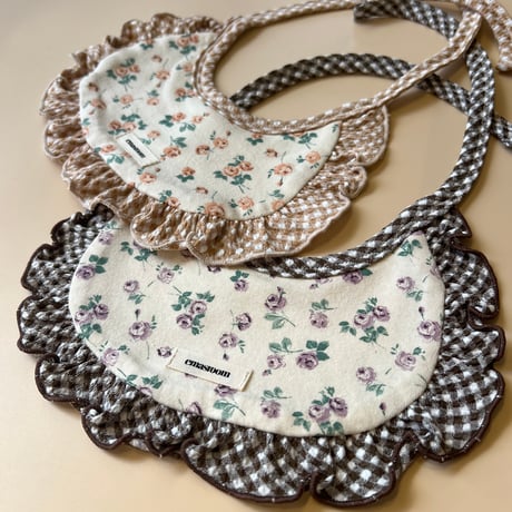 bib【flower×gingham】