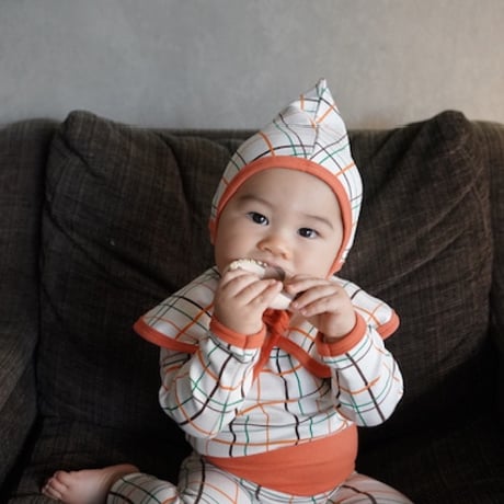baby BROWN check rompers
