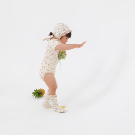 baby rompers【Flower×gingham】