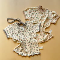KidsTee【flower×gingham】