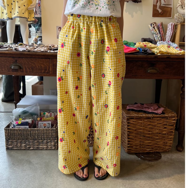 SOOR PLOOM パンツ 104cm MOM embroideryflower pants | emasroom