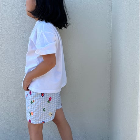 kids embroidery flower sho-pan